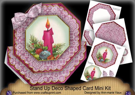 Cerise Candle Deco Stand-up Large Card Mini Kit