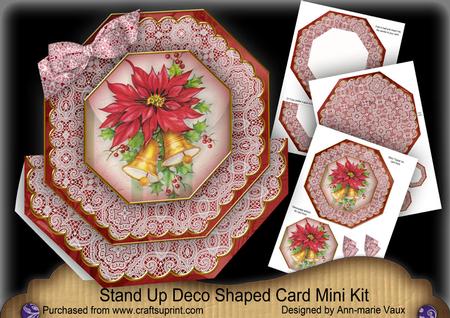 Red Poinsettia2 Deco Stand-up Large Card Mini Kit