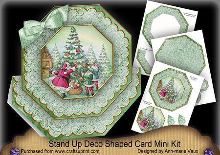 Santas Tree Deco Stand-up Large Card Mini Kit