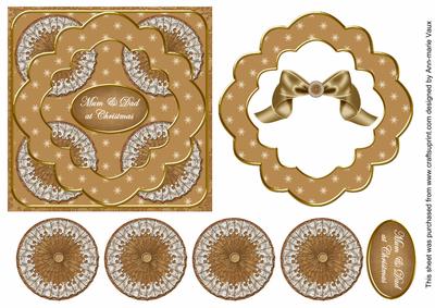 Vtea Flake Mum & Dad 3D Rosette Decoupage Topper
