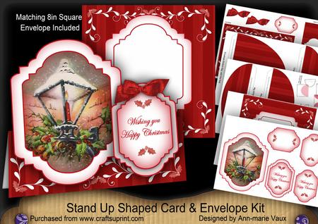 Red Lantern Large Fancy Stand Up Card N Envelope Kit