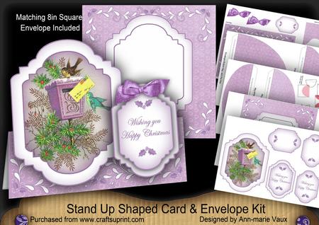 Christmas Postbox Large Fancy Stand Up Card N Envelope Kit