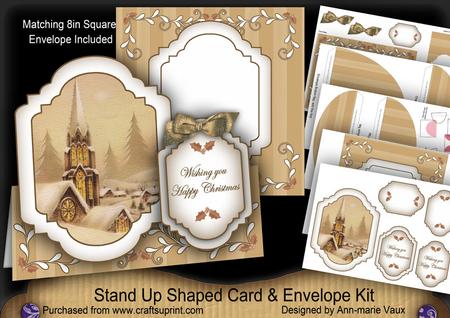 Snow Steeple Large Fancy Stand Up Card N Envelope Kit