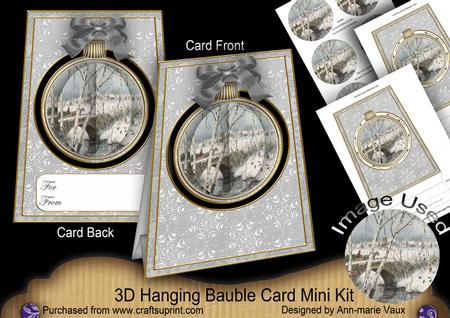 Snow Bridge 3D Hanging Bauble Ornament Card Mini Kit