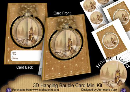 Snow Steeple 3D Hanging Bauble Ornament Card Mini Kit