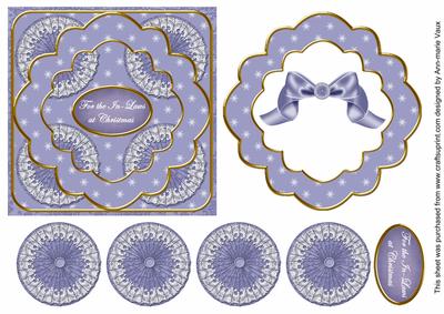 Blue Flake the In-laws 3D Rosette Decoupage Topper