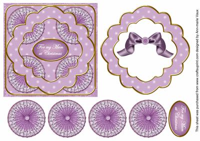 Lilac Flake My Mum 3D Rosette Decoupage Topper