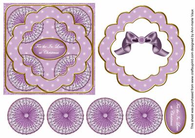 Lilac Flake the In-laws 3D Rosette Decoupage Topper