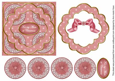 Pink Flake My Mum 3D Rosette Decoupage Topper