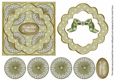 Olive Flake My Dad 3D Rosette Decoupage Topper