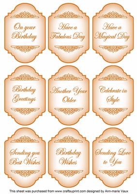 Sunset Birthday Fancy Sentiment Caption Labels