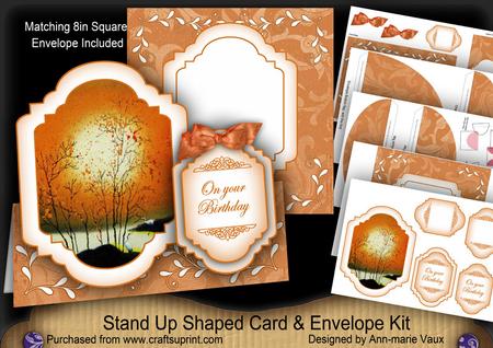 Oriental Sunset Large Fancy Stand Up Card N Envelope Kit