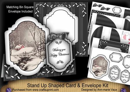 Winter Walk Large Fancy Stand Up Card N Envelope Kit