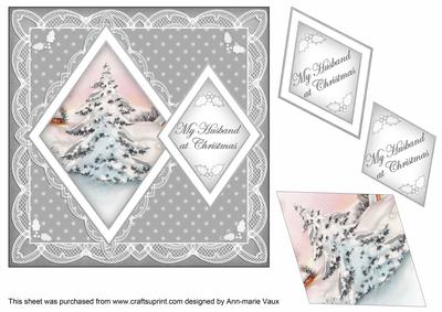 Snow Tree My Husband 7in Double Diamond Topper