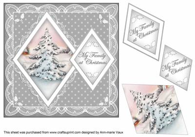 Snow Tree My Family 7in Double Diamond Topper