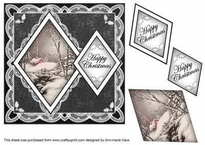 Winter Walk Happy Christmas 7in Double Diamond Topper