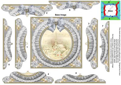 Cream Village Ruffle 5in Bracket Edge Spiral Stacker