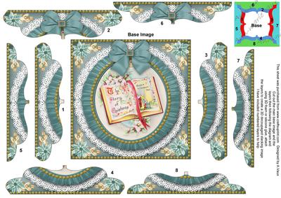 Glory Book Blue Ruffle 5in Bracket Edge Spiral Stacker