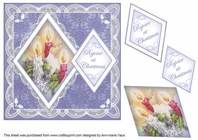 Blue Candles Rejoice 7in Double Diamond Topper