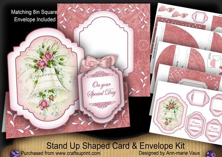 Wedding Bell Large Fancy Stand Up Card N Envelope Kit