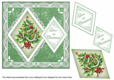 Christmas Tree Love at Christmas 7in Double Diamond Topper