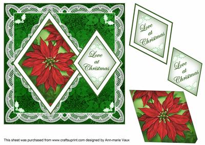 Poinsettia1 Love at Christmas 7in Double Diamond Topper