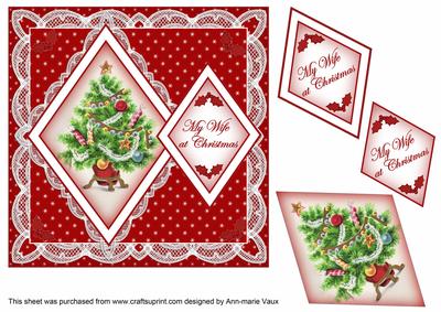 Red Tree Wife at Christmas 7in Double Diamond Topper