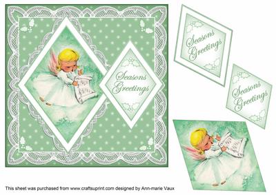 Music Angel Seasons Greetings 7in Double Diamond Topper