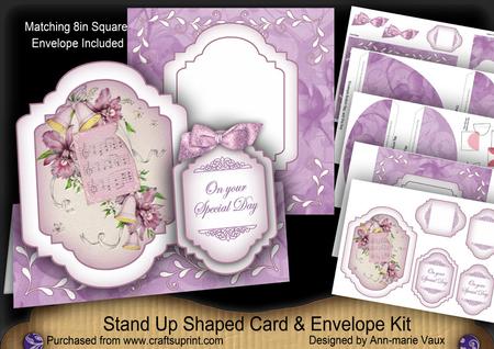 Orchid Music Shoe Large Fancy Stand Up Card N Envelope Kit