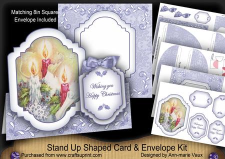 Blue Candles Large Fancy Stand Up Card N Envelope Kit
