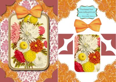 Mixed Dahlias A5 Card Front Step by Step