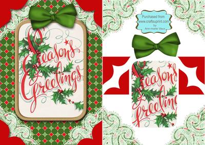Christmas Seasons Greetings A5 Card Front Step by Step