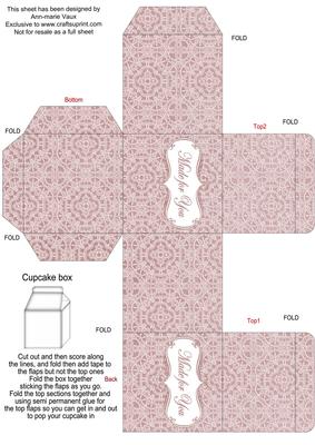 Dusky Pink Lace Single Cupcake Presentation Box