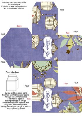 Dblue Colour Birdcage Single Cupcake Presentation Box