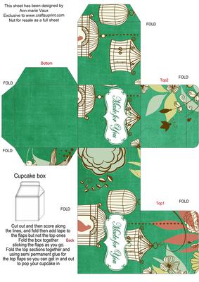 Dgreen Colour Birdcage Single Cupcake Presentation Box