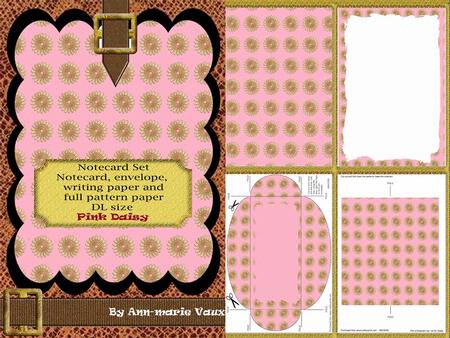 Pink Daisy Note Card Writing Paper and Envelope Set