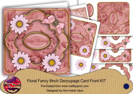 Pink Daisy Happy Birthday Fancy 8in Decoupage Cf Kit