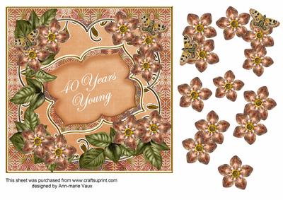 Borange Met Fleur 40 Years Young Fancy 7in Deco Topper