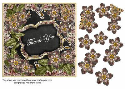 Black Met Fleur Thank You Fancy 7in Deco Topper