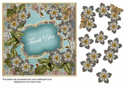 Dteal Met Fleur Thank You Fancy 7in Deco Topper