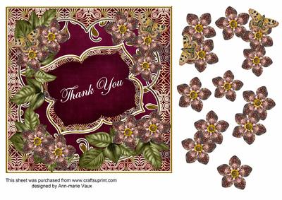 Hot Pink Met Fleur Thank You Fancy 7in Deco Topper