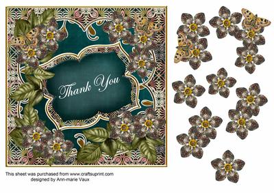 Peacock Met Fleur Thank You Fancy 7in Deco Topper