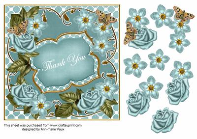 Teal Fmk Thank You Fancy 7in Deco Topper