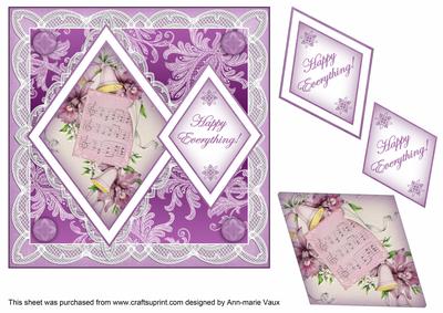 Lilac Music Happy Everything 7in Double Diamond Topper