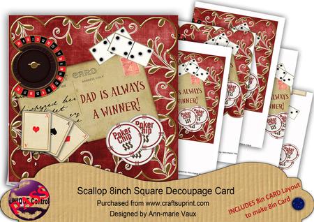 Red Roulette Dad a Winner 8in Extreme Decoupage Cf Kit