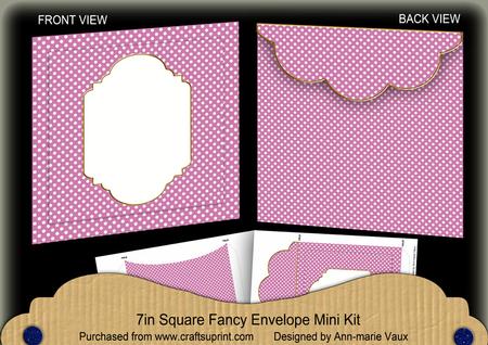 Cerise Dotty Fancy 7x7inch Easy Envelope Mini Kit