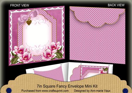 Cerise Magnolia Fancy 7x7inch Easy Envelope Mini Kit