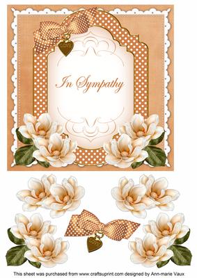 Borange Magnolia in Sympathy Fancy 7in Decoupage Topper