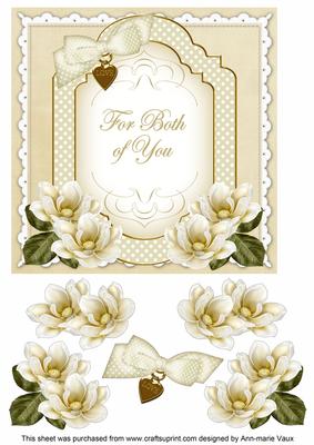 Cream Magnolia Both of You Fancy 7in Decoupage Topper