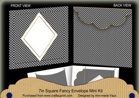 Black Dotty Diamond 7x7inch Easy Envelope Mini Kit